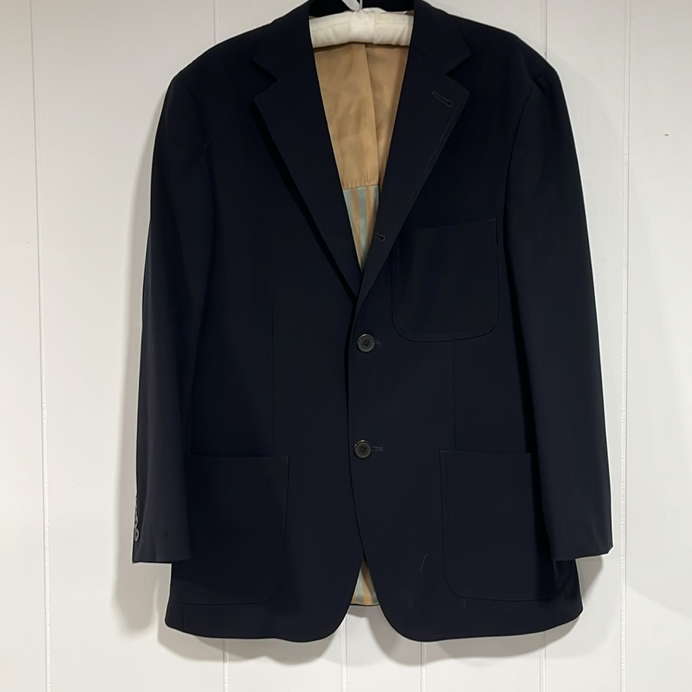 KROON Size 40s ‎ Suit Jacket Blazer 97% Wool 3% Lycra Blue